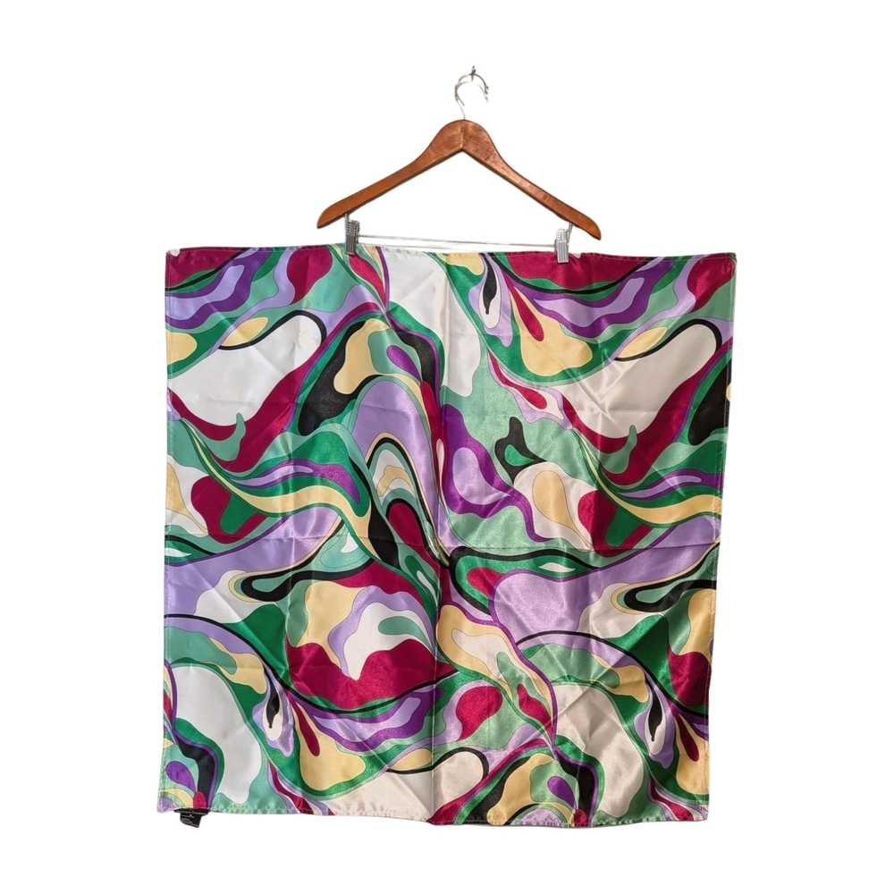Dennis Basso Multicolor Abstract Scarf